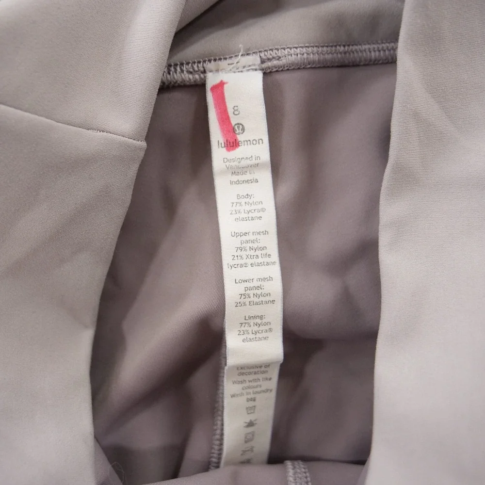 Lululemon Leggings Womens 8 Gray Forget Sweat Active Athleisure Gym Training